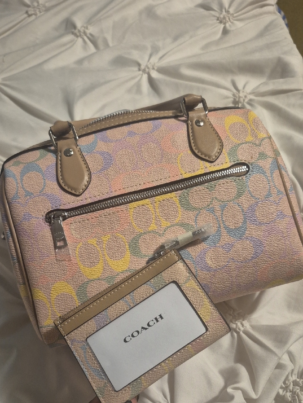 Coach Pastel Rainbow Multi Signature Wallet - Picture 3 of 9